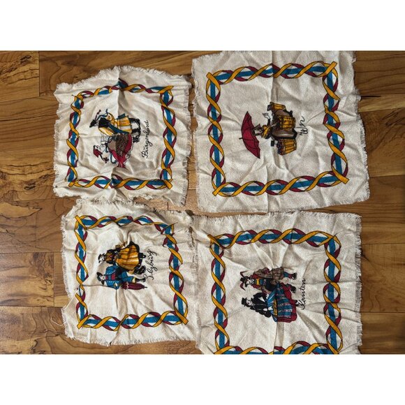 Vintage Austrian Souvenir Tablecloth & 4 Matching Napkins – Heraldry & Folk Art - Picture 2 of 16